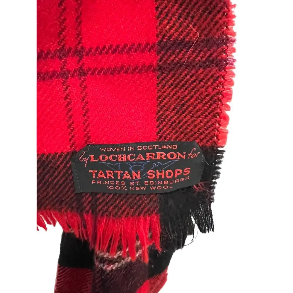 Locharron for Tartan Shops Red Plaid Scottish Wool Scarf